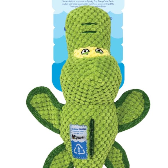 Spunky Pup ~ Clean Earth Collection ~ Gator ~ Squeaky Dog Toy - Picture 1 of 2